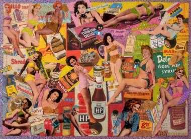 Women Sell - Pop Art, limited edition signed giclée, collage, mixed media, humorous, popular culture, sex, glamour, models 