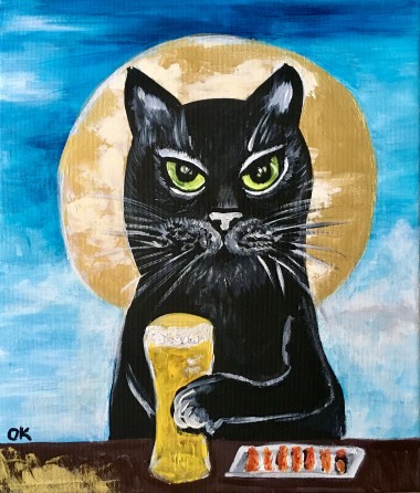 Evening Cat , Beer Time. 