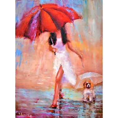 Walk under umbrella