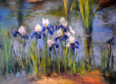 Pond with beautiful irises 60Х80