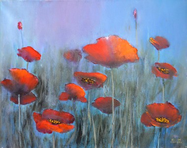 Poppies in the Fog