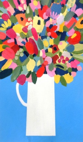 Summer Flowers in a White Vase