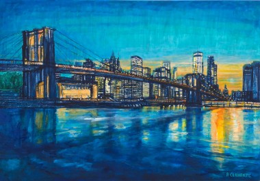 Brooklyn Bridge to Manhattan with Blue 