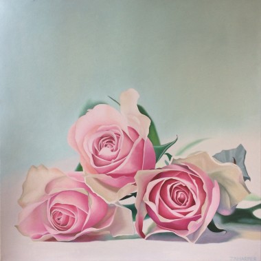 Three Pink Roses (with turquoise)