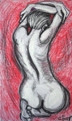 back of a nude woman
