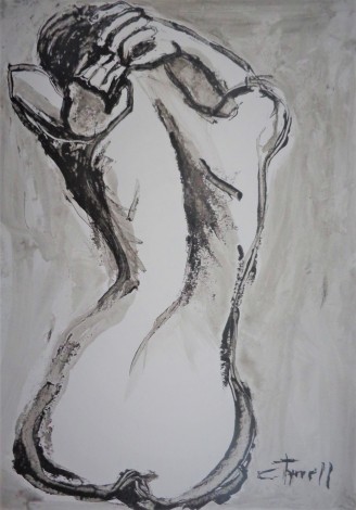 back of nude woman