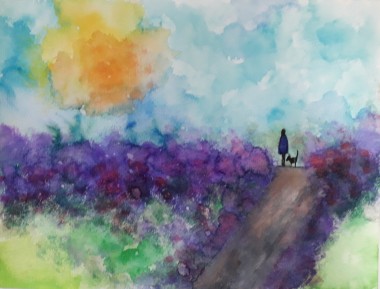 Dog Walk Over Lavender Hill