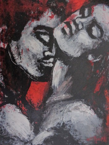 man kissing passionately woman