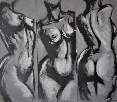 3 panels triptych painting