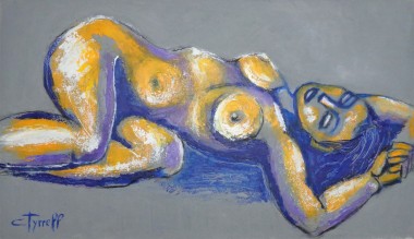 painting female nude lying down 