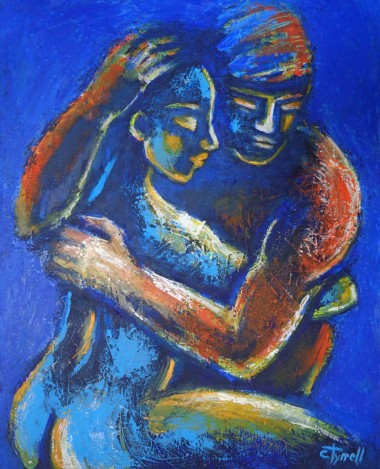 embraced man and woman