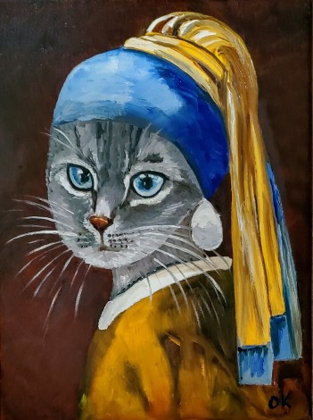 British Cat With The Pearl Earring 