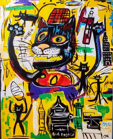 Pyro Cat Basquiat inspired 1984