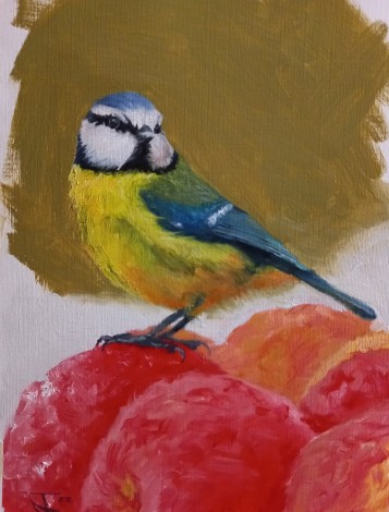 The Blue Tit on Red Apples (Winter)