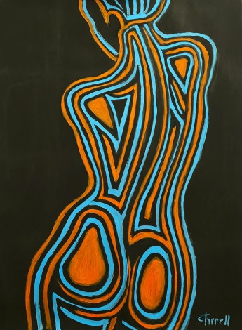 Painted Body Orange and Blue 2
