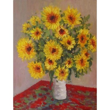 Vase of Sunflowers after Monet 