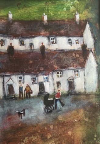 Welsh cottages
South Wales 
Tenby harbour
Old pram
Kids
Dogs
Old woman 
Man