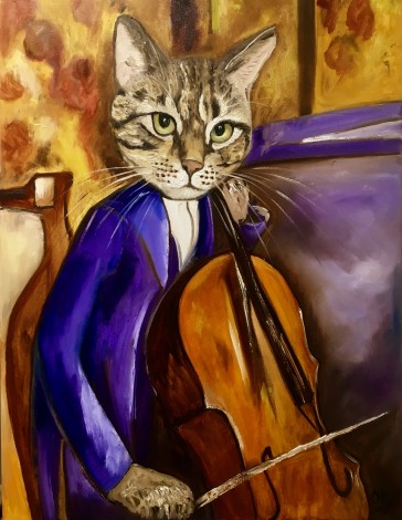 Cellist Cat Amedeo Modigliani portrait 
