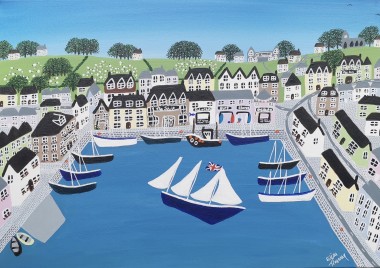 Contemporary harbour painting 