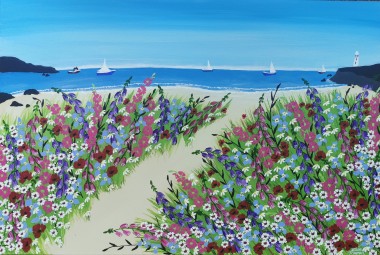 Contemporary Cornish beach painting 