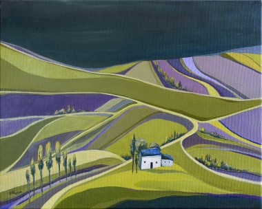 House on the Lavender Field - oil on canvas