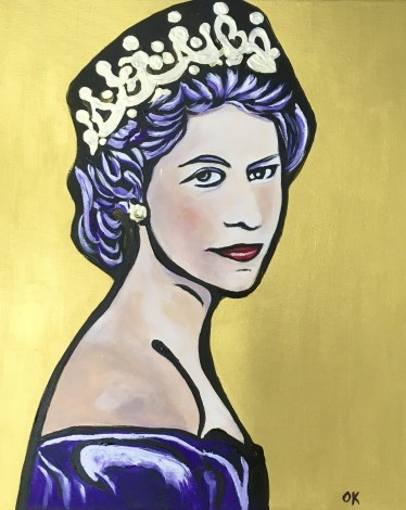 Queen Elizabeth II Portrait on Gold
