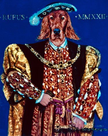 Henri the Red Setter as Henry VIII by Holbien