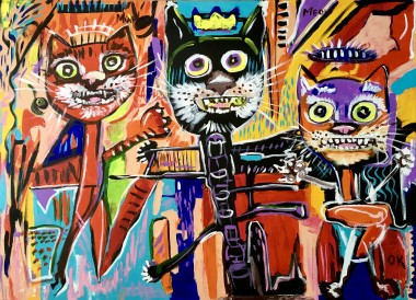 Cats inspired by artworks of Jean-Michelle Basquiat 