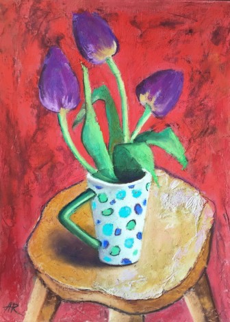 tulips,still life,flowers,pastel,drawings