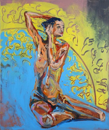 Abstract colourful figurative nude 087