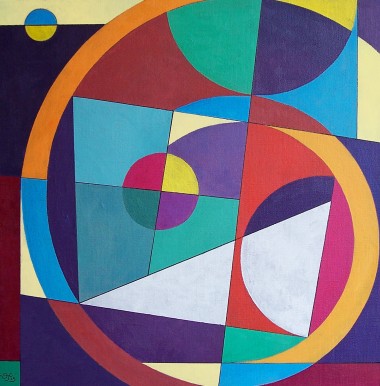 Geometric Abstract with White Triangle