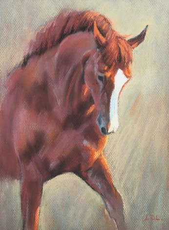 Chestnut Dressage Horse Painting