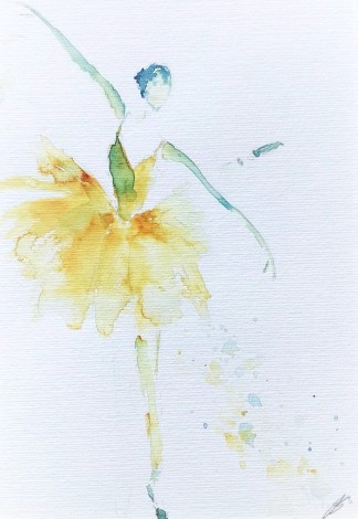 Ballerina in Yellow and Blue