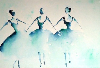 Ballerinas in Blue and Green