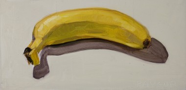 Modern Still Life of Banana on white