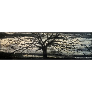 Black & Gold Tree Abstract Panoramic