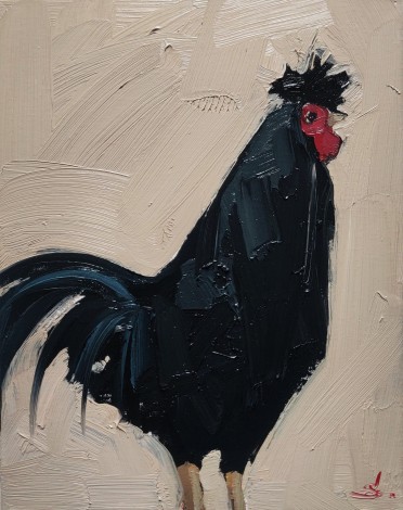 Tall Black Rooster