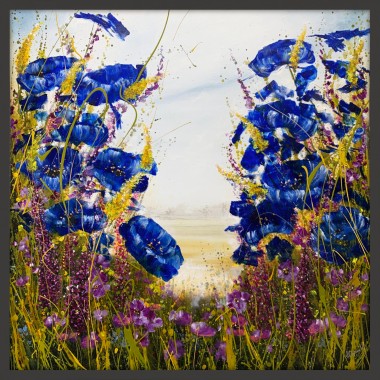blue floral art