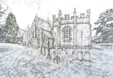 Church of the Holy Cross, Ilam drawing