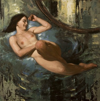 Modern nude of a woman in blue