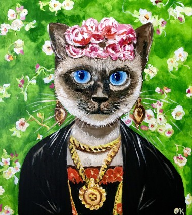 Cat Siamese Frida Kahlo 