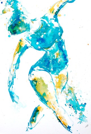 Dancer in Turquoise and Orange