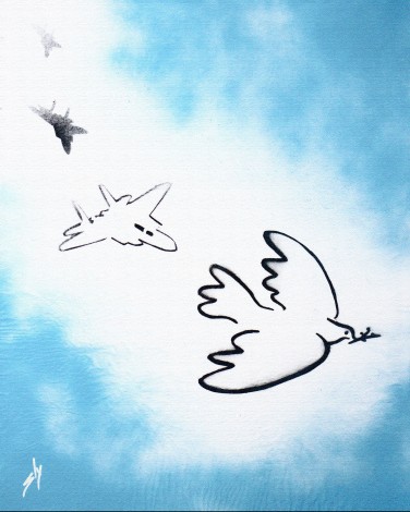 Dogfight Dove. (On an Urbox.)