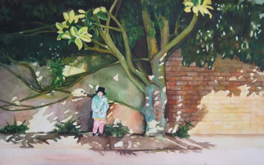 Girl under a tree