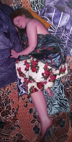 Rosa sleeping, oil on canvas painting
