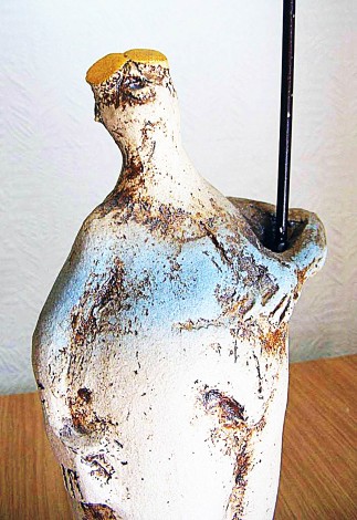 Sentinel Figure - Watching for Confidence - Ceramic Sculpture