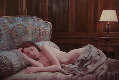 Sleeping beauty, oil on canvas painting