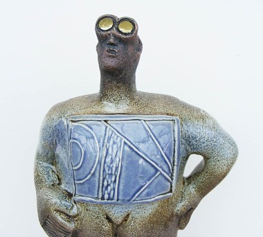 Stargazer Figure - Looking for Neptune - Ceramic Sculpture
