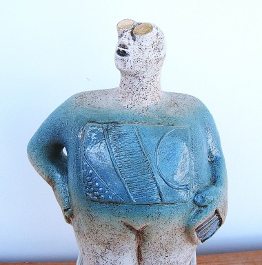 Stargazer Figure - Looking At Canis Minor - Ceramic Sculpture