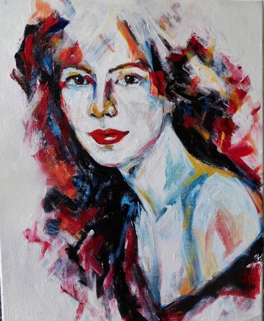 #woman #portrait #jennymorgan #fiffyart #beauty #face #scarlet #red #
